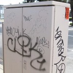 Graffiti on a utility box (Hayward, California)
